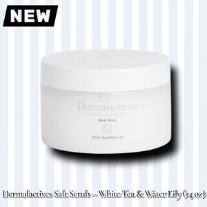 New NWT Dermalactives Salt Scrub – White Tea & Water Lily (14 oz)